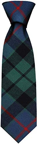 I LUV LTD Gents Neck Tie Morrison Green Ancient Tartan Lightweight Scottish Clan Tie