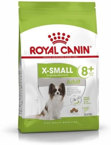 Royal Canin X-Small Adult 8+ | 500 g | Trockenfutter für sehr kleine Hunde ab dem 8 Lebensjahr | Zur Unterstützung des Darms, der Vitalität und der Harnwege | Besonders schmackhaft