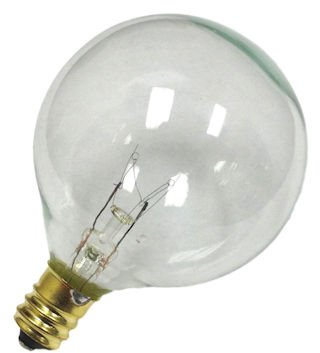 Sival G50 Globe Light Bulb, 7 Watts, Candelabra (E12) Base, 2 Diameter, Pack of 25 (G16-1/2), Clear