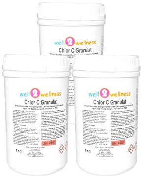 Calciumhypochlorit Granulat 'Chlor C Granulat' - anorganisch, speziell für weiches Wasser 3,0 kg (3 x 1kg)