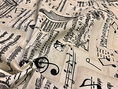Music Notes Designer Vorhang Polster Baumwolle Stoff Material - 140 breit - Meterware