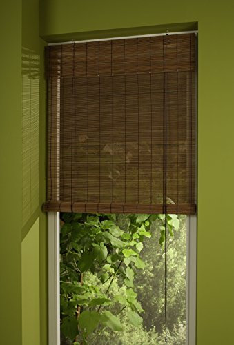 deko-raumshop Bambusrollo Faltrollo Rollo Kirschbaum Breite 60 bis 140 cm Schnurzugrollo Vorhang Wandmontage Deckenmontage Blickdicht geflochtene Stächchen Naturmaterialien Bambus Holz (100 x 160 cm)