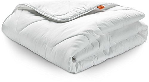 sleepling Winterdecke 155x220 cm, Dicke Winter Bettdecke, Basic 300 | Warme Winterbettdecke, 100% Baumwolle (Satin), Füllung Klima Faser, Decke 135 x 200 cm, Made in EU, OEKO-TEX