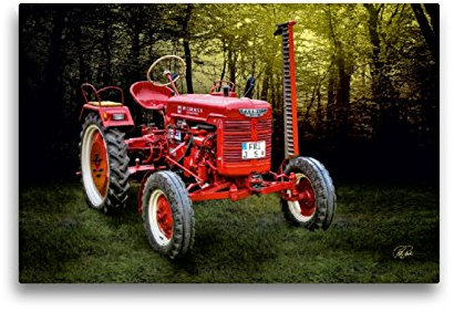 Premium Textil-Leinwand 45 x 30 cm Quer-Format Oldtimer Traktor McCormick | Wandbild, HD-Bild auf Keilrahmen, Fertigbild auf hochwertigem Vlies, Leinwanddruck von Peter Roder