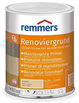 Remmers Renovier-Grund fichte, 0,75 Liter, Grundierung für Holz innen und außen, wetterfest, schnell trocknende Holzgrundierung, sehr gute Haftung