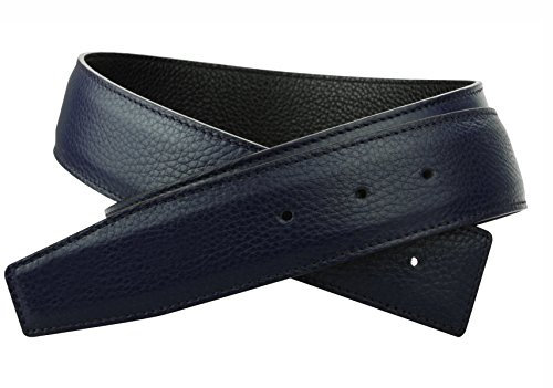 Erdi Ünver Cintura double face blu in vera pelle per uomo & donna 4 cm spessore cintura blu (100cm)