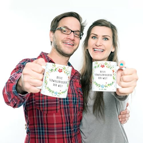 Mr. & Mrs. Panda Tasse Schwiegertochter - Geschenk, Frau, Teetasse, Becher, Tasse Sprüche, Kaffeetasse, Schöne Teetassen, angeheiratet, Ehefrau des