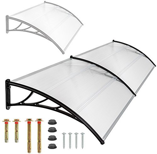 tectake® Marquesina Resistente para Puerta Entrada Exterior, Burlete Puerta Entrada, Placas de Policarbonato, Tejado Exterior y Toldos Exterior Terraza Duraderos - 93 x 200 x 0,5 cm