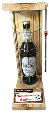 Bitburger Pils Für unseren Trainer - Eiserne Reserve Bitburger Bier Pils Biergeschenk Geburtstag Geschenke Männergeschenk Fußball Bier (1 x 0.5 l)