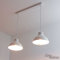 Licht-Erlebnisse Pendelleuchte Metall Weiß Esstisch Wohnzimmer Küche L:65 cm E27 2-flammig länglich Industrial Hängelampe Esszimmer SVEN