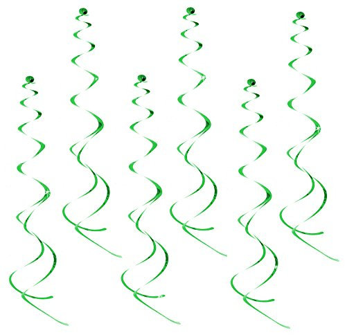 Oblique Unique® Deckenhänger 6 Stück Spiral Girlanden - Farbe wählbar (Grün)