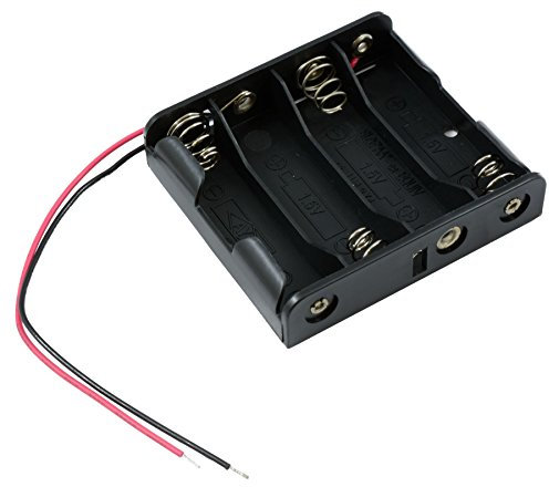 AA x 4 Open Battery Holder Storage Box with Flying Leads