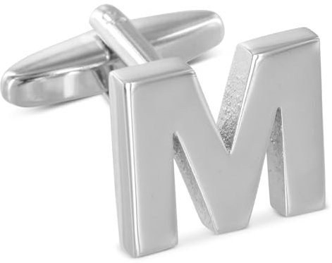 TEROON Manschettenknopf Buchstabe Initiale 'M' [EIN Knopf - KEIN Paar]