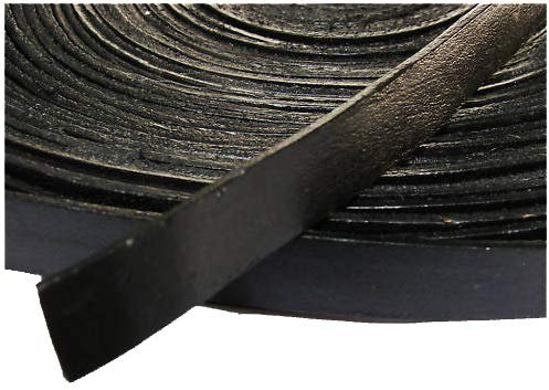 Lederband, Lederriemen 5 m. Breite 9-10 mm. Dicke 2,5 mm. Schwarz