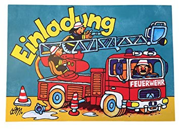 Lutz Mauder Lutz mauder25824 Feuerwehr Benny Brandmeister Einladung Karten Set