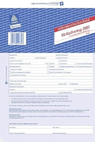 Kaufvertrag gebrauchtes Fahrzeug - A4, Ausführung SD, 4-fach-Satz Größe A4 Ausführung SD, 4-fach-Satz