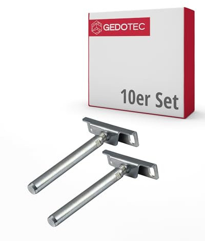 Gedotec Tablarträger Regal-Halterung verstellbar | 10 Stück Regalhalterung unsichtbar | NOVA PRO | Regal-Bodenträger aus Eisen verzinkt - Regalträger | Fachboden-Träger für Wand-Montage