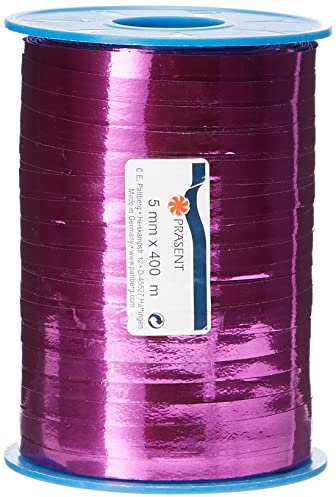 Präsent C.E. Pattberg Mexico Geschenkband metallic Magenta, 400 m Ringelband zum Einpacken von Geschenken, 5 mm Breite, Zubehör zum Dekorieren & Basteln, Dekoband, Anlass