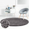 ayshaggy Shaggy Teppich Hochflor Langflor Einfarbig Uni Dunkelgrau Weich Flauschig Wohnzimmer, Größe: 120 x 120 cm Rund