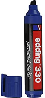 Permanentmarker edding® 330, Keilspitze, Strichstärke 1-5mm, mit Clip, blau
