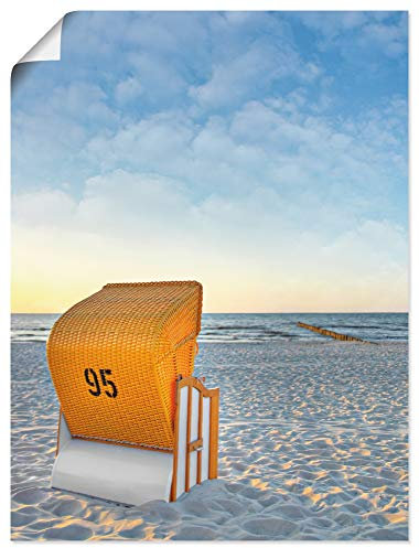 ARTLAND Wanddeko Poster & Kunstdrucke Wandposter 45x60 cm Strand Meer Strandkorb Küste Ostsee Maritim T9IJ