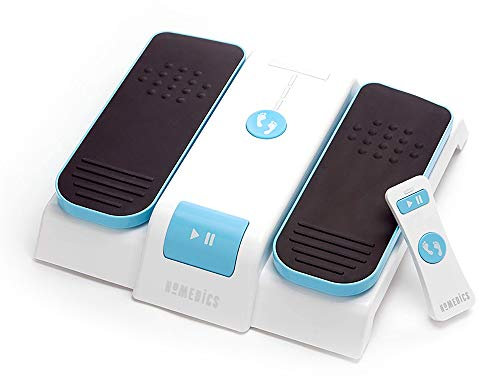 HoMedics Leg Exerciser - Easy Foot Touch Control & Remote, Lightweight & Compact Storage, 3 Speeds White