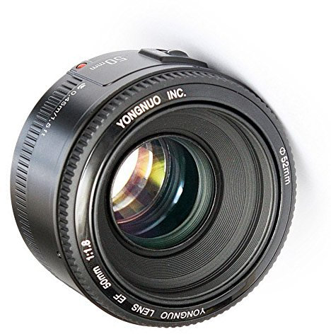 YONGNUO Lente F1.8 de 50 mm de gran apertura para cámara Canon EF Mount EOS, etc. 5DIII/5DII/6D/60D/600D/650D/1000D/1100D/1200D/10D/20D/300D/350D
