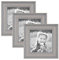 3er Set Bilderrahmen Skandinavischer Landhaus-Stil Grau-Braun 10x10 cm Massivholz mit Shabby-Chic Note/Fotorahmen/Wechselrahmen