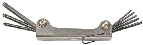 SW-Stahl 04450SB TORX Winkelschlüsselsatz 8-tlg. T9-T40 L-Schlüssel | Chrom-Vanadium-Stahl - Industriegüte - Profi T-Profil Schlüsselset im praktischen Klapphalter - brünierte Oberfläche