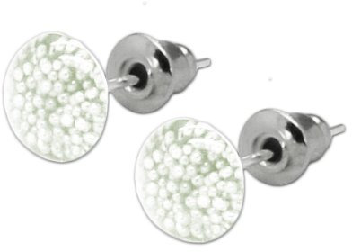 Soul-Cats 1 Paar Ohrstecker Ohrringe in 3D Optik grün rot pink weiß blau, Farbe: weiß