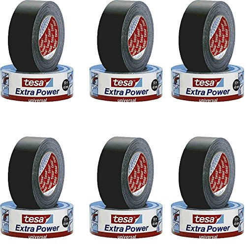 Tesa Extra Power Universal Reparaturband/56389 In Schwarz Weiß Und Silber Zur Auswahl (6, Schwarz)