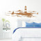 Grandora Skyline Küstenlandschaft Leuchtturm I Kupfer 120 x 42 cm I Bad Wohnzimmer Schlafzimmer Aufkleber Wandaufkleber Wandsticker Modern W974