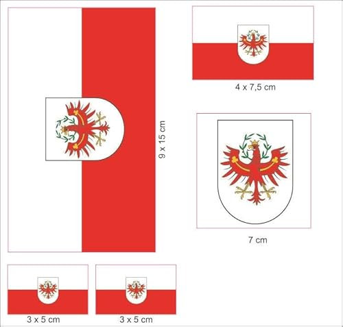 U24 Aufkleberbogen Tirol Aufkleber Set Flagge Fahne