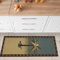 Ottomanson Sara's Kitchen-Kollektion Teppichläufer fürs Bad mit Gummirückseite und tropischem Palmen-Design, 50 cm x 150 cm, Beige/Blaugrün