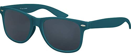 Balinco Lunettes de soleil UV400 CAT 3 CE Rubber - avec charnière à ressort pour femmes et hommes (bleu foncé/vert - smoke)