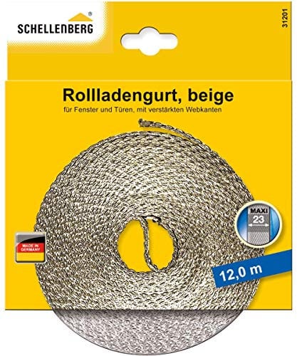 Schellenberg 31201 Cinghia per tapparelle Maxi 23 mm, 12 m, beige