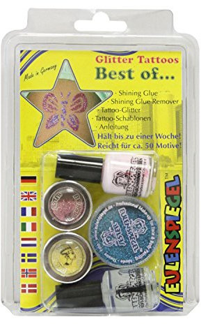 Eulenspiegel 730515 - Glitzer Tattoo Set Best of, Glitter-Set, Karneval, Mottoparty, Halloween