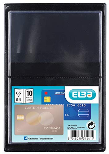 Elba 100210823 ELBA Etui de protection pour 10 cartes format standard PVC 6,5x9,5cm noir