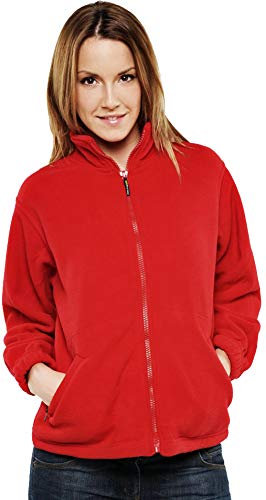 Ladies Full Zip Classic Fleece Jackets Sizes 8 to 30 by MIG - Suitable for Work & Leisure (20 / XL - Extra Large, RED)