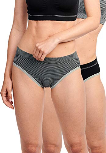 Billet Doux - Zen Attitude 603111 - Lot de 2 Slips - Noir & Noir/Gris 34-36 - Femme