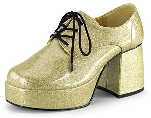 Higher Heels Funtasma 70s Disco Herren Plateauschuhe Jazz-02G Gold Gr. 47
