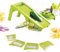 MASTRAD – Mandoline Multilames – 3 Râpes et 5 Lames Acier Inoxydable – Facile D’utilisation – Confort & Sécurité – 1 Poussoir – Coloris Vert