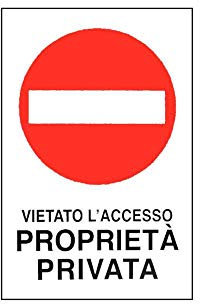 CARTELLO PROPRIETA' PRIVATA V.A. 30x 45 ALLUMINIO [TARGOTIMBRI ]