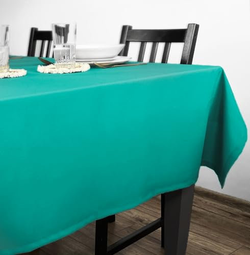 Rollmayer Tischdecke Tischtuch Tischwäsche Gastronomie Kollektion Vivid Uni einfarbig pflegeleicht waschbar zur Auswahl, Produkt für den täglichen Gebrauch(Türkis 17, 120x160cm)