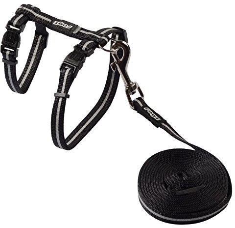 ROGZ CLJ16-A Leine & Geschirr Alleycat, S, schwarz