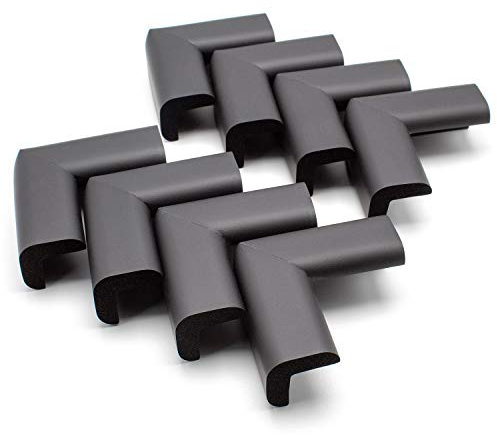 AKORD Pack of 8 Baby Safety Corner Protectors for Desk Table Furniture, Black