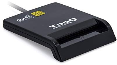 TOOQ TQR-210B - Lector Externo de DNI Electrónico y Tarjetas Inteligentes (DNIe), USB 2.0, Color Negro, 480 Mbps.