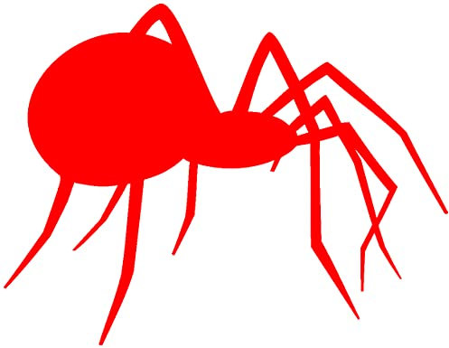 Samunshi® Spinnen Aufkleber seitlich Spinnenaufkleber Sticker 10 x 7,7cm hellrot