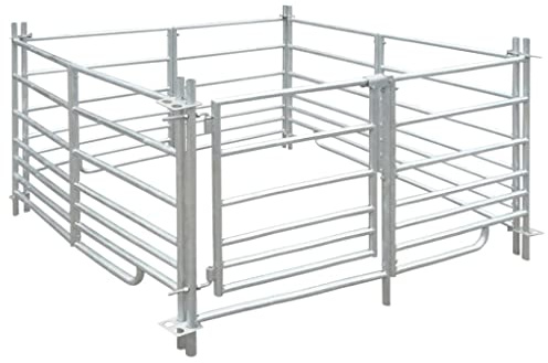 vidaXL 4-Seiten Schafgehege Verzinkter Stahl 137 x 137 x 92 cm