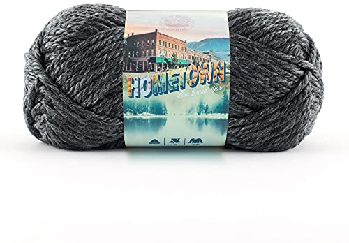 Lion Brand Yarn Hometown USA Yarn-Chicago Charcoal, 13.3 x 24.86 x 13.3 cm | Super Bulky Acrylic Fiber for Warm Crochet Blankets, Knit Winter Hats, Chunky Cardigans, Soft Scarves, Weaving